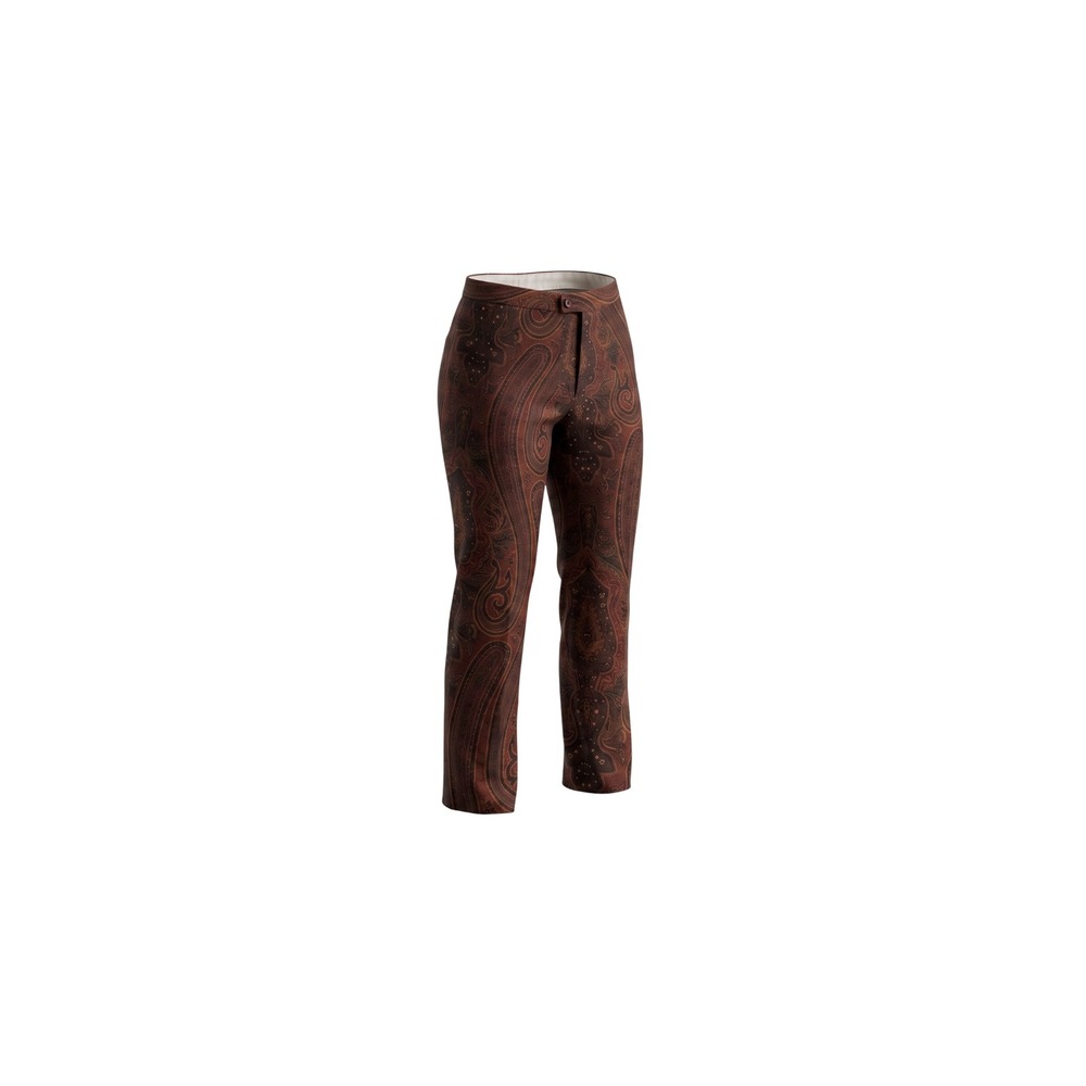 Lauren Ralph Lauren Womens Paisley Straight Leg Pants Burgundy Multi Size 12
